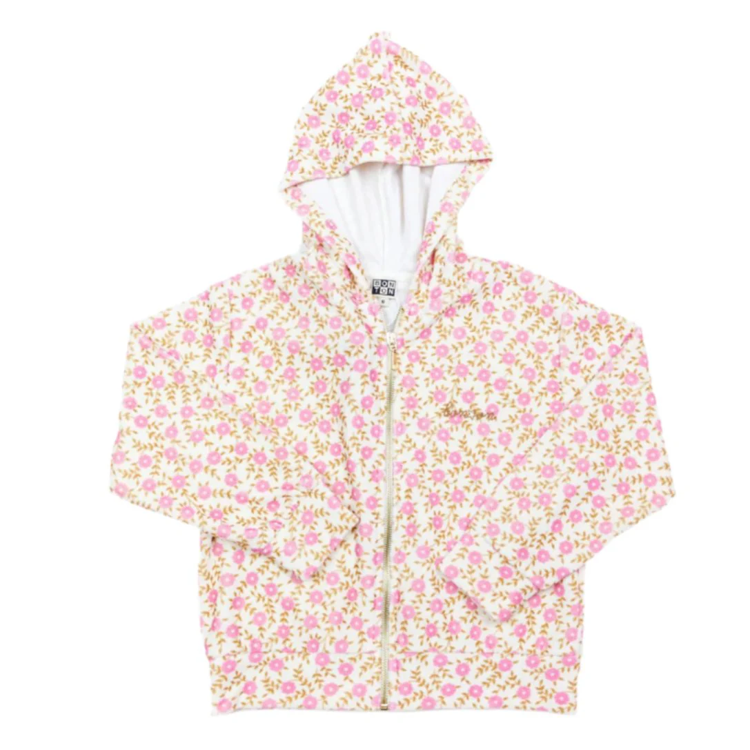 Bonton Cream Sweat Saxo Zip Up Sweater