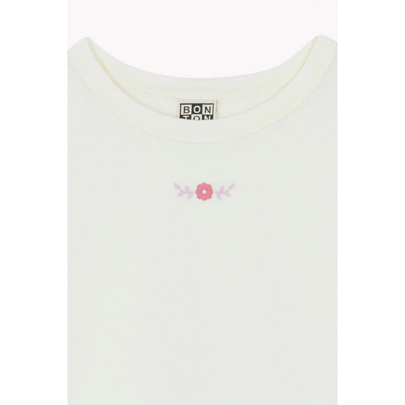 Bonton Ecru Embroidered Tubo Tee - Image 3
