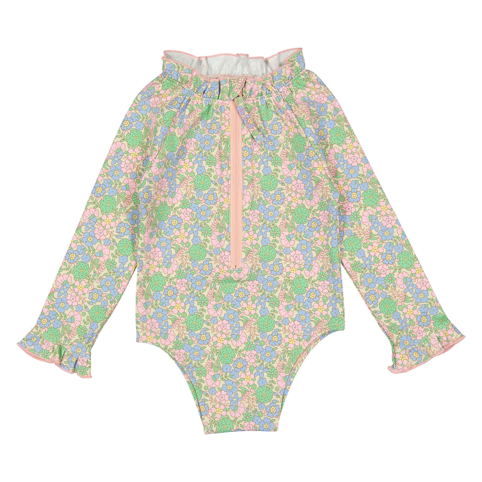 Bonton Pink Vintage Flower Rash Guard
