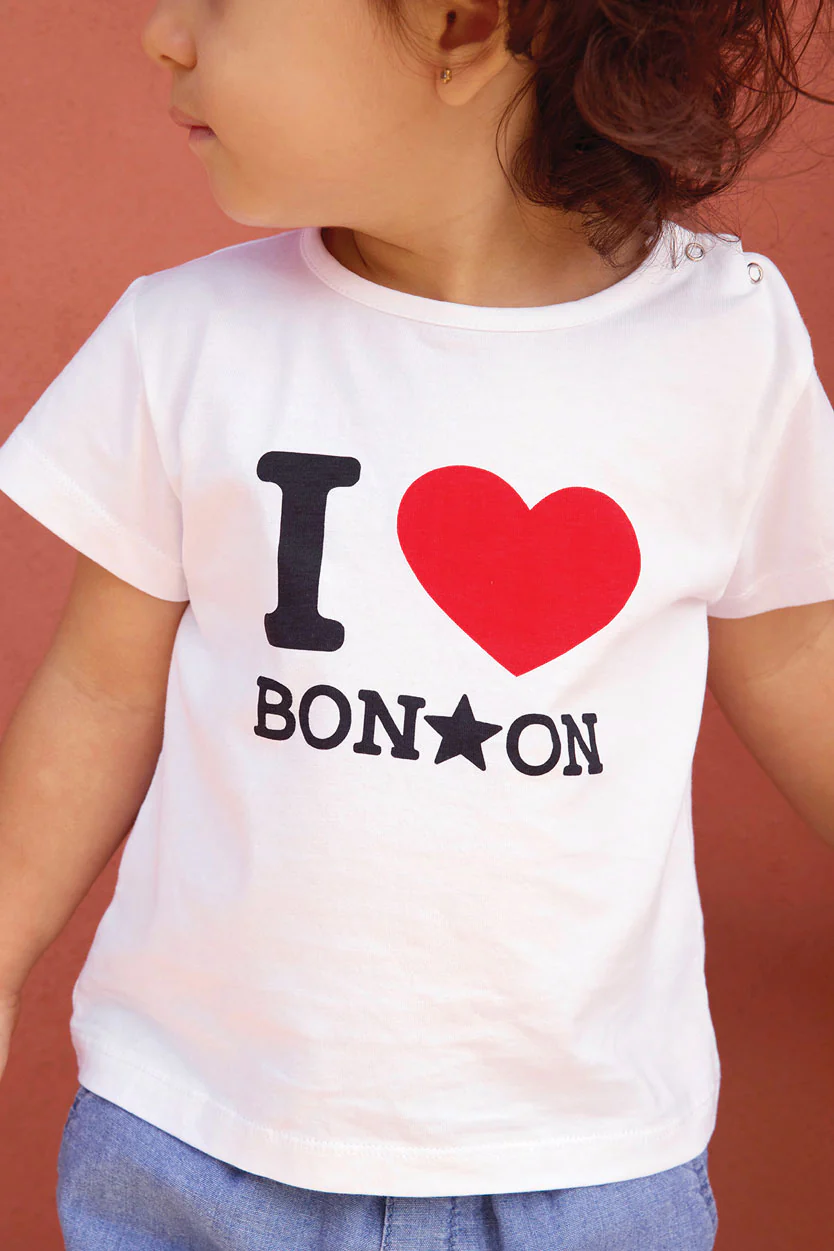 Bonton White I  Love Tee - Image 2