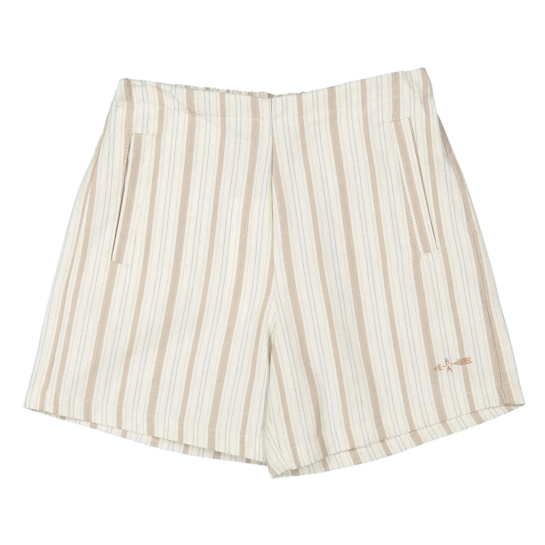 Boys and Arrows Light Khaki Striped Shorts