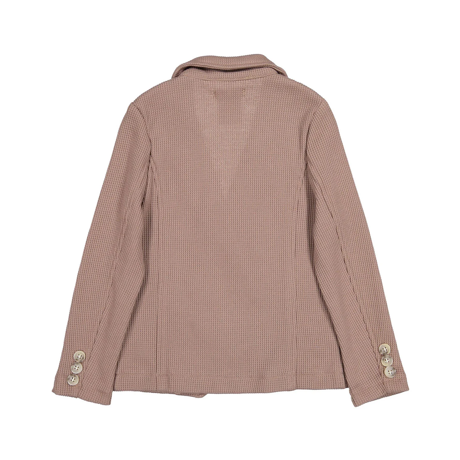 Boys and Arrows Taupe Double Breasted Waffle Blazer - Image 3