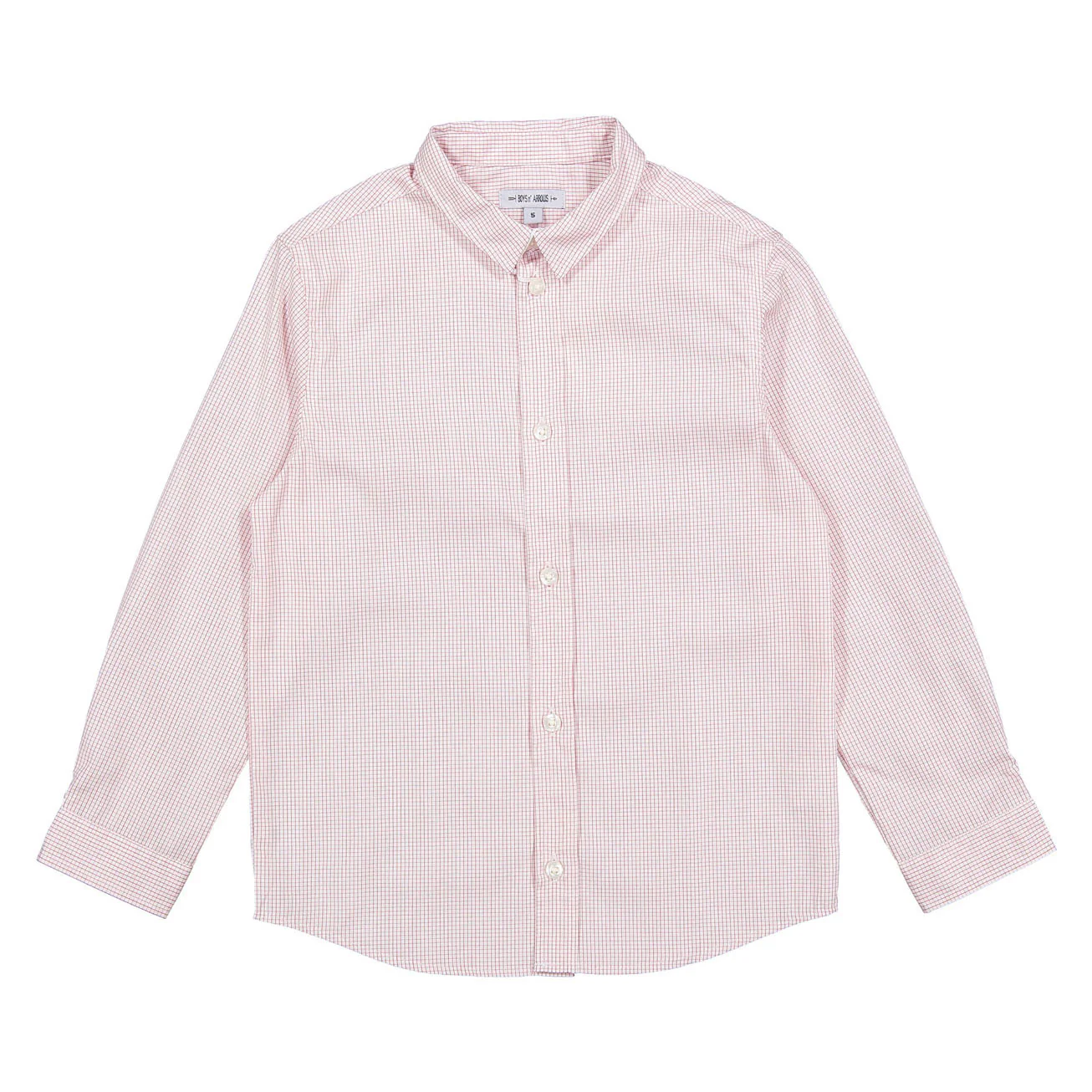Boys and Arrows White And Red Long Sleeve Grid Shirt