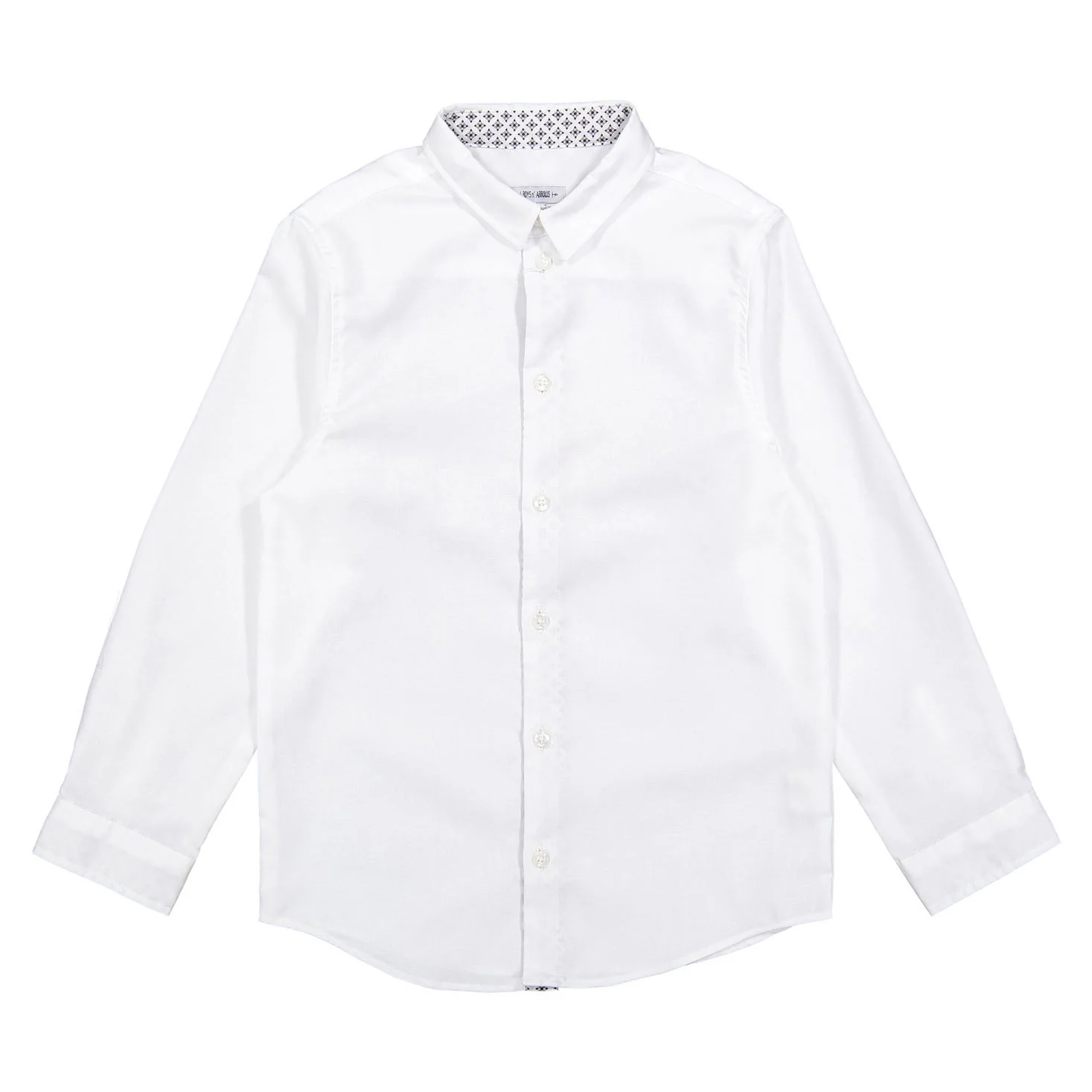 Boys and Arrows White Long Sleeve With Diamond Detail Collar