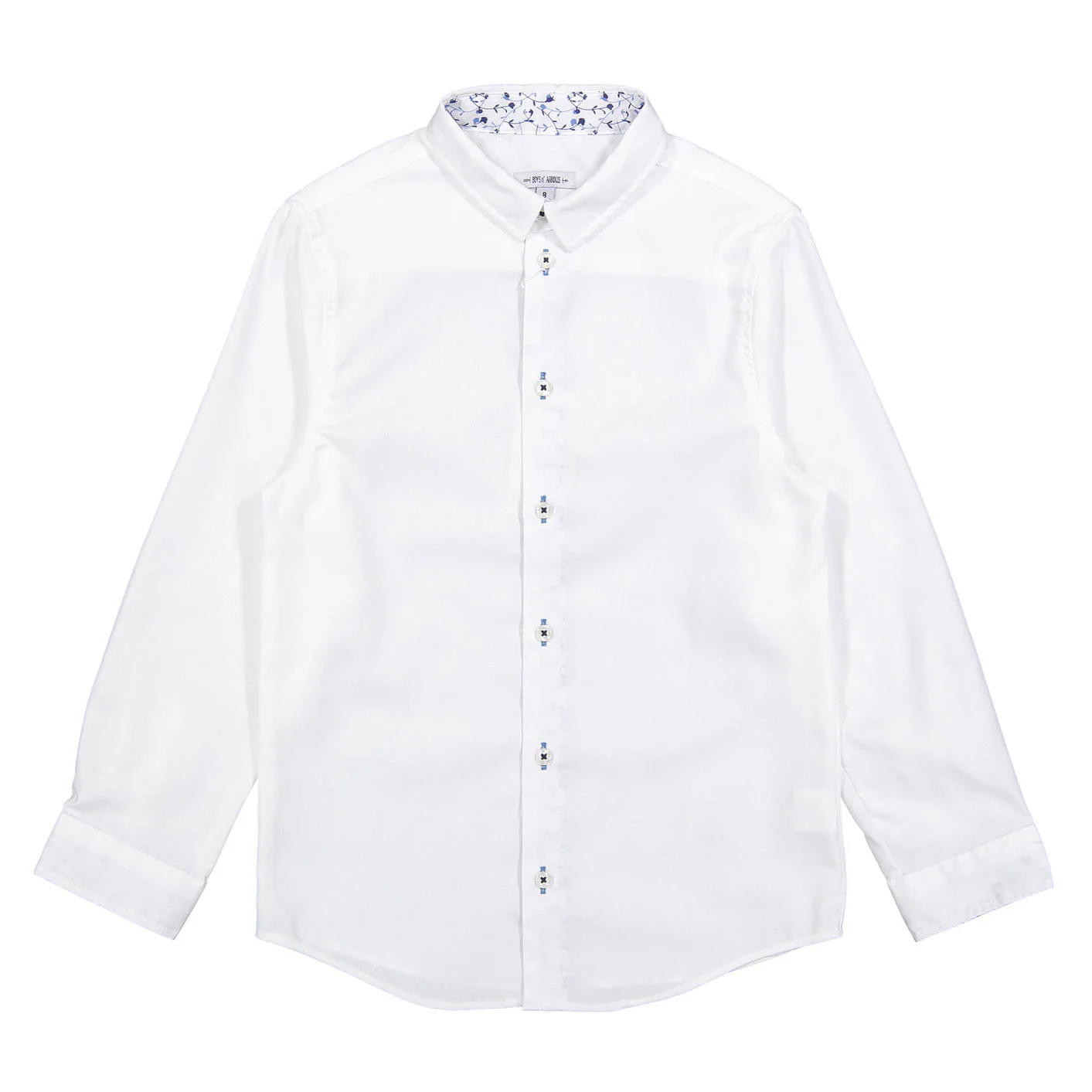 Boys and Arrows White Long Sleeve With Floral Collar