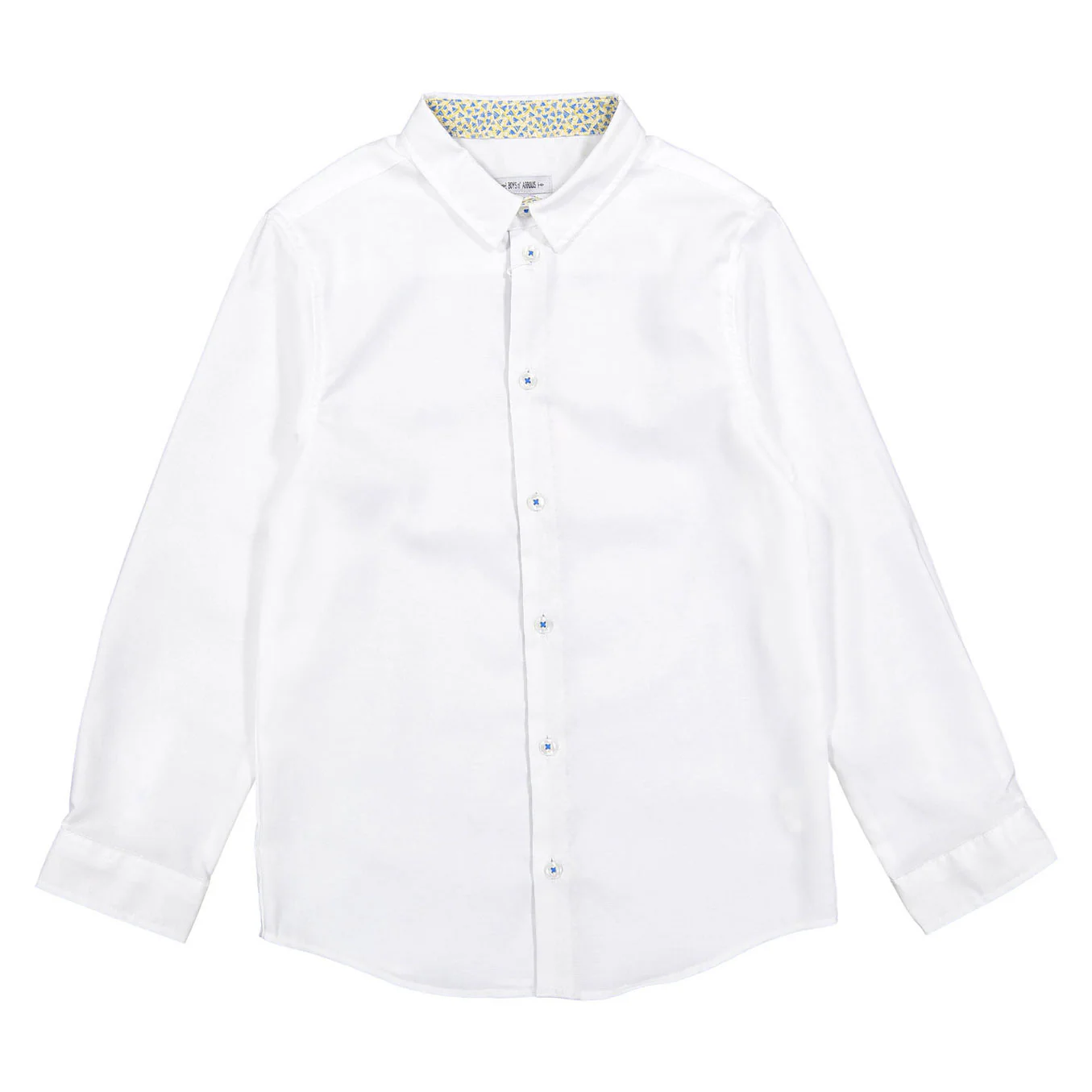 Boys and Arrows White Long Sleeve With Triangles Collar