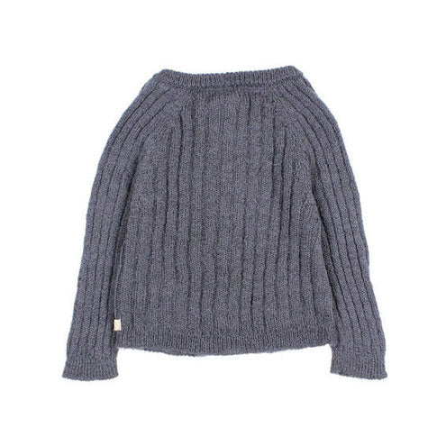 Buho Antic Blue Rib Knit Baby Cardigan - Image 3
