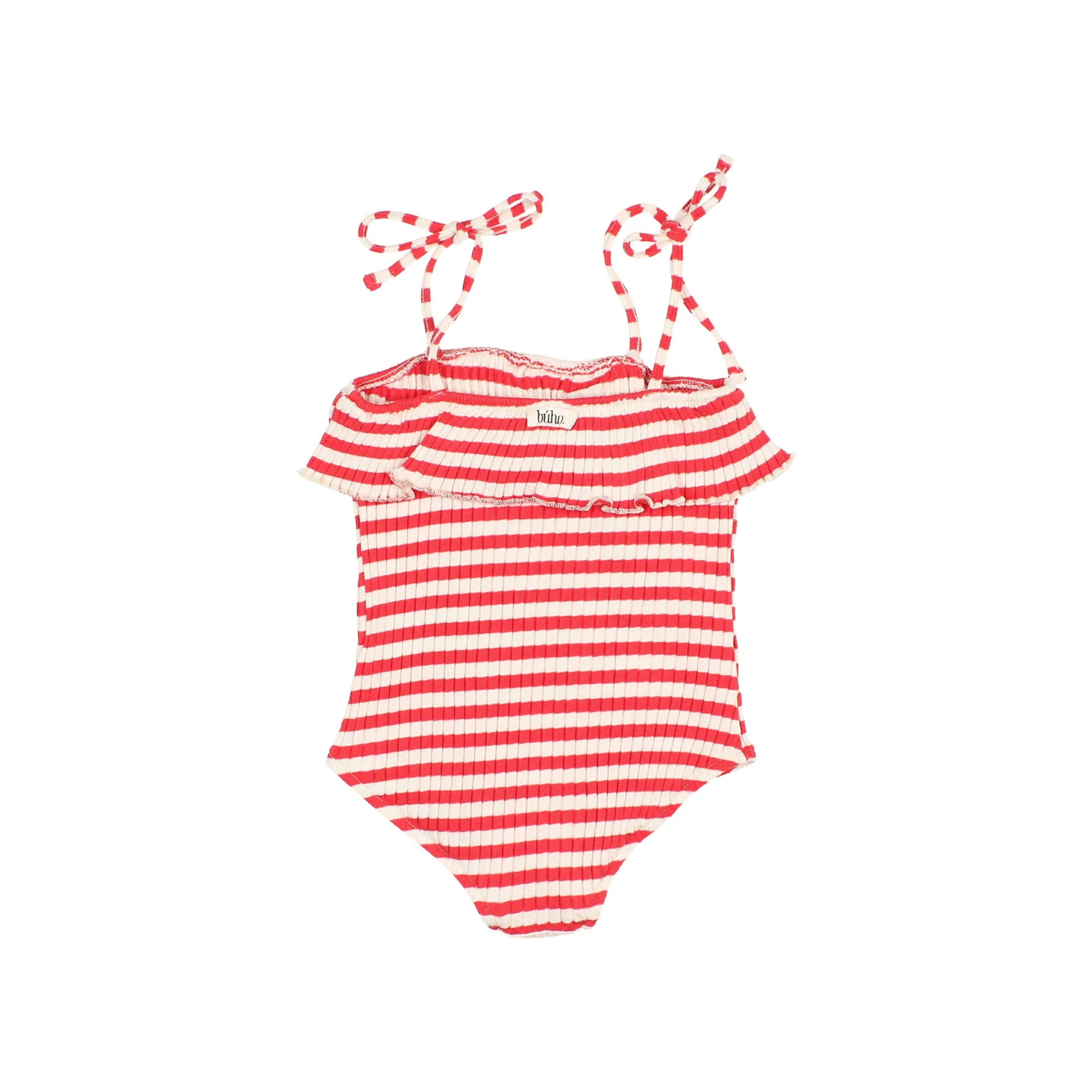 Buho Coral Red Rib Stripes Bathing suit - Image 3