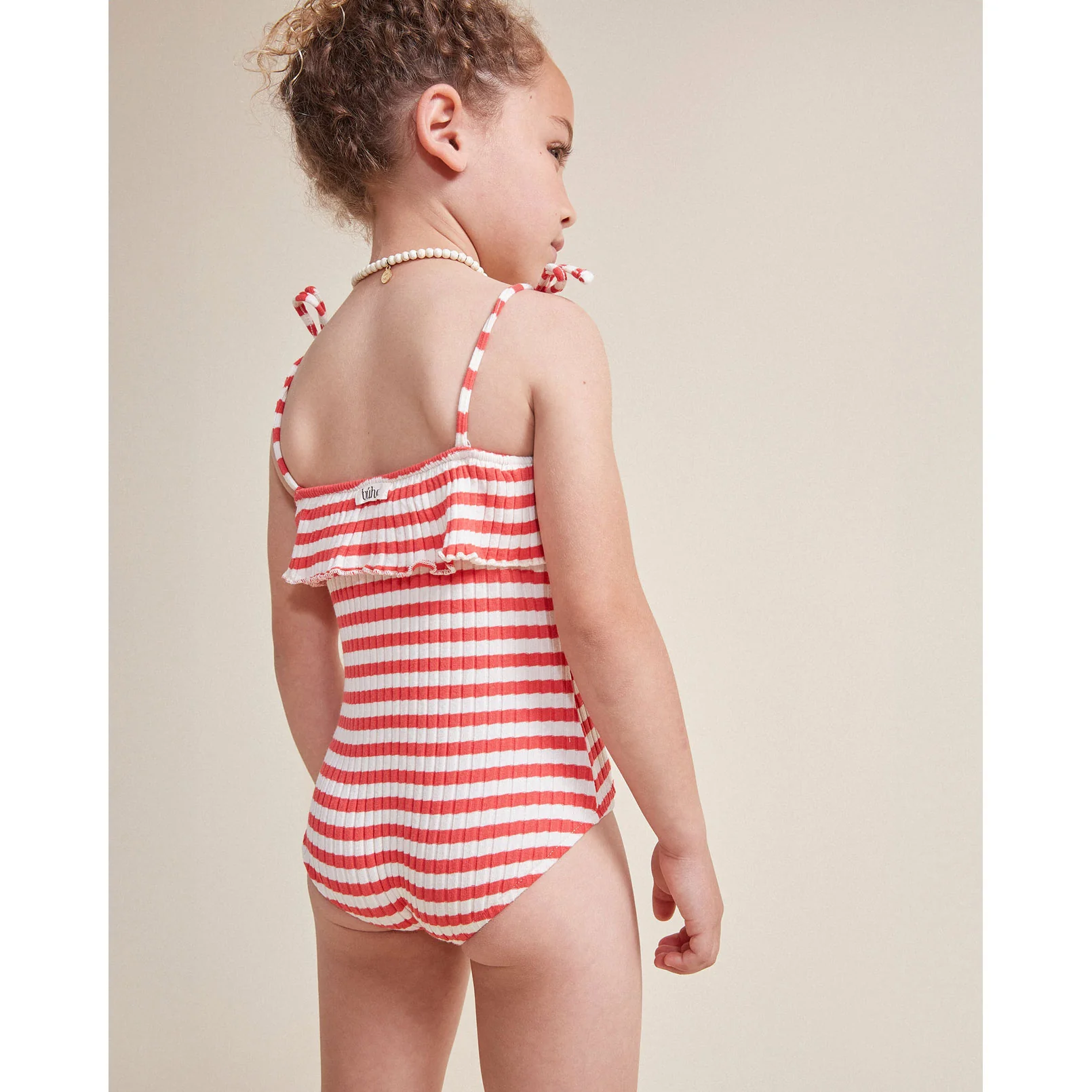 Buho Coral Red Rib Stripes Bathing suit - Image 4