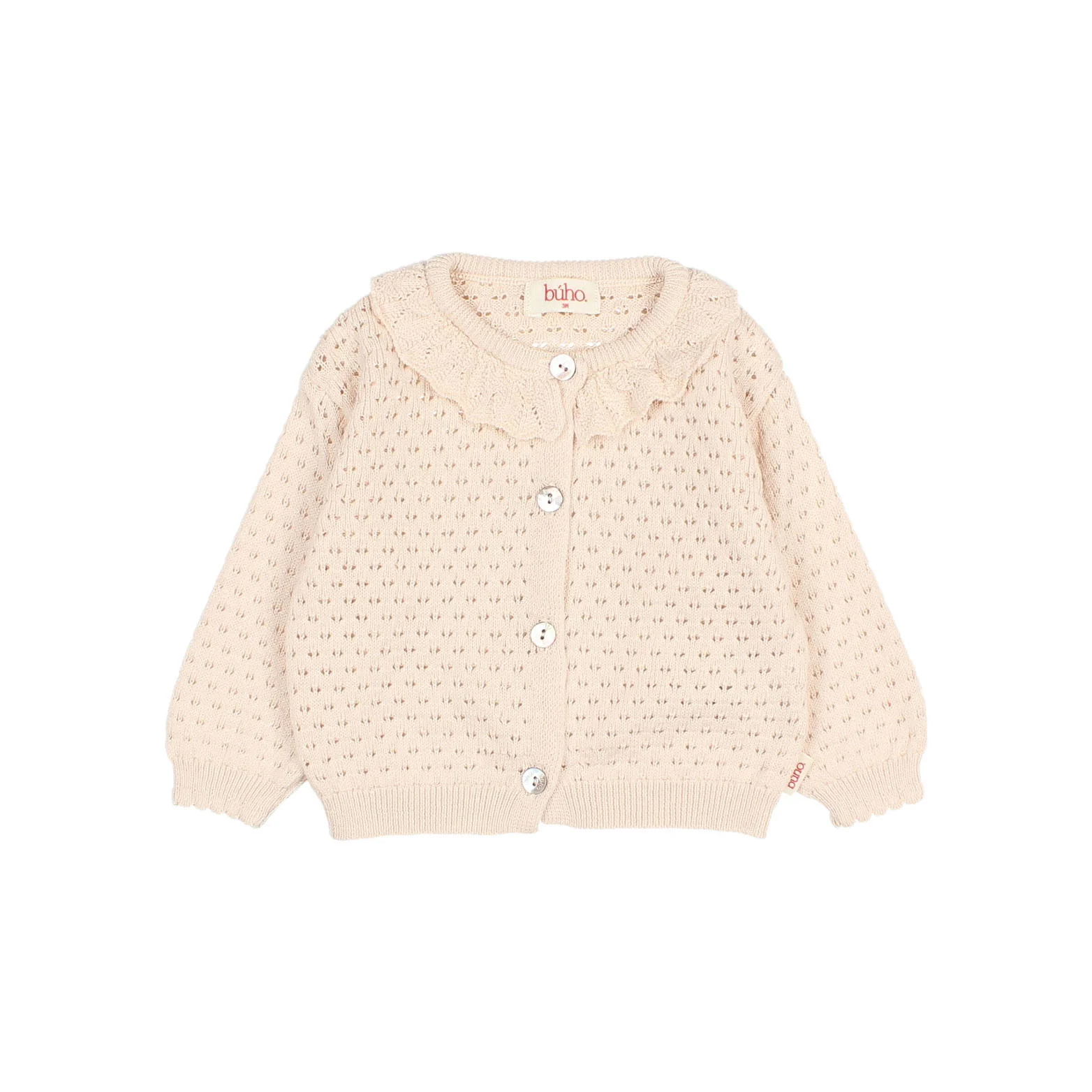 Buho Cream Pink Boho Baby Cardigan