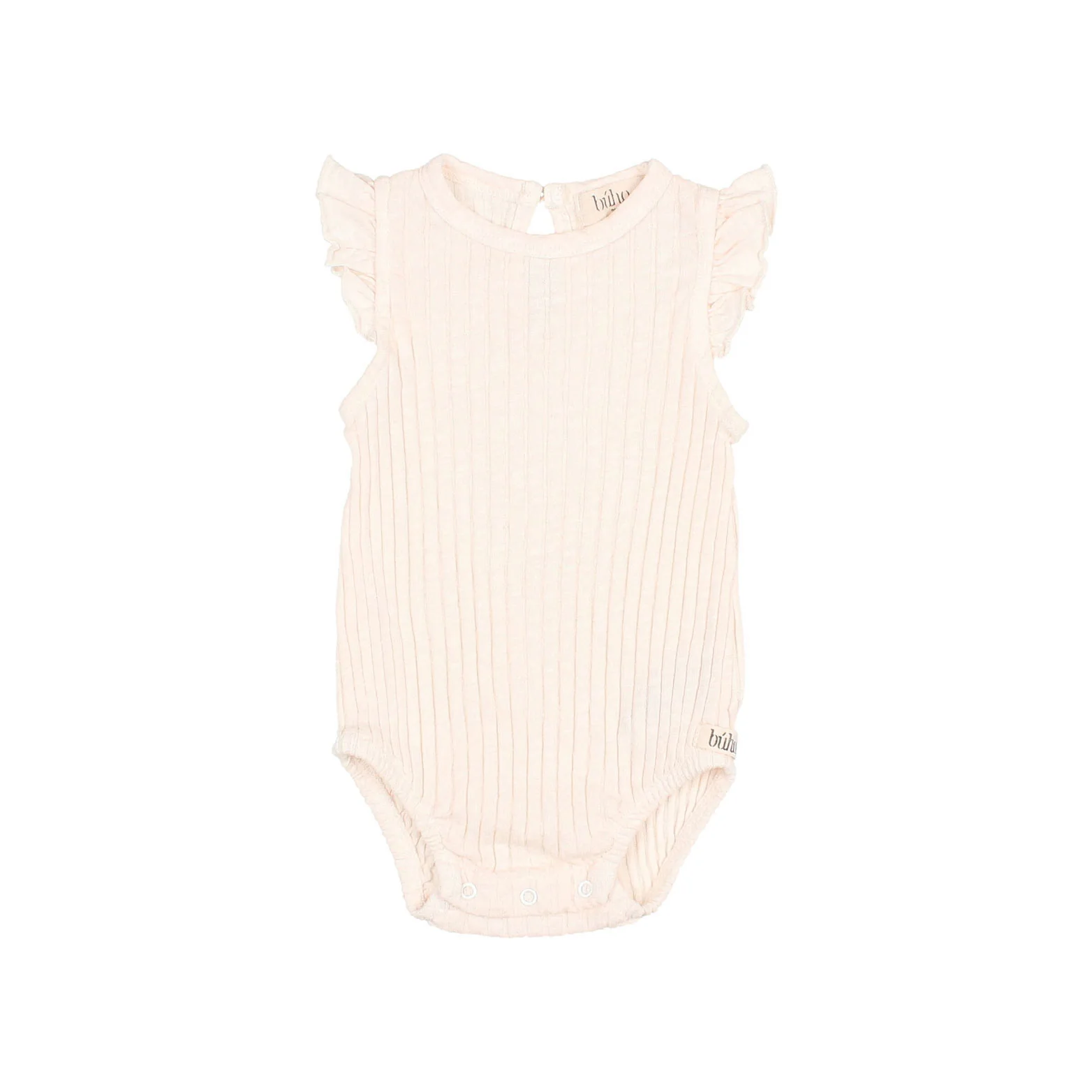 Buho Ivory Baby Rib Ruffle Bodysuit