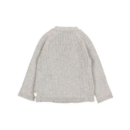 Buho Light Grey Crossed Baby Cardigan - Image 2