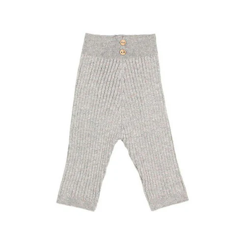 Buho Light Grey Rib Knit Baby Leggings