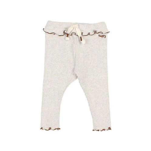 Buho Light Grey Soft Ribbed Baby Leggings