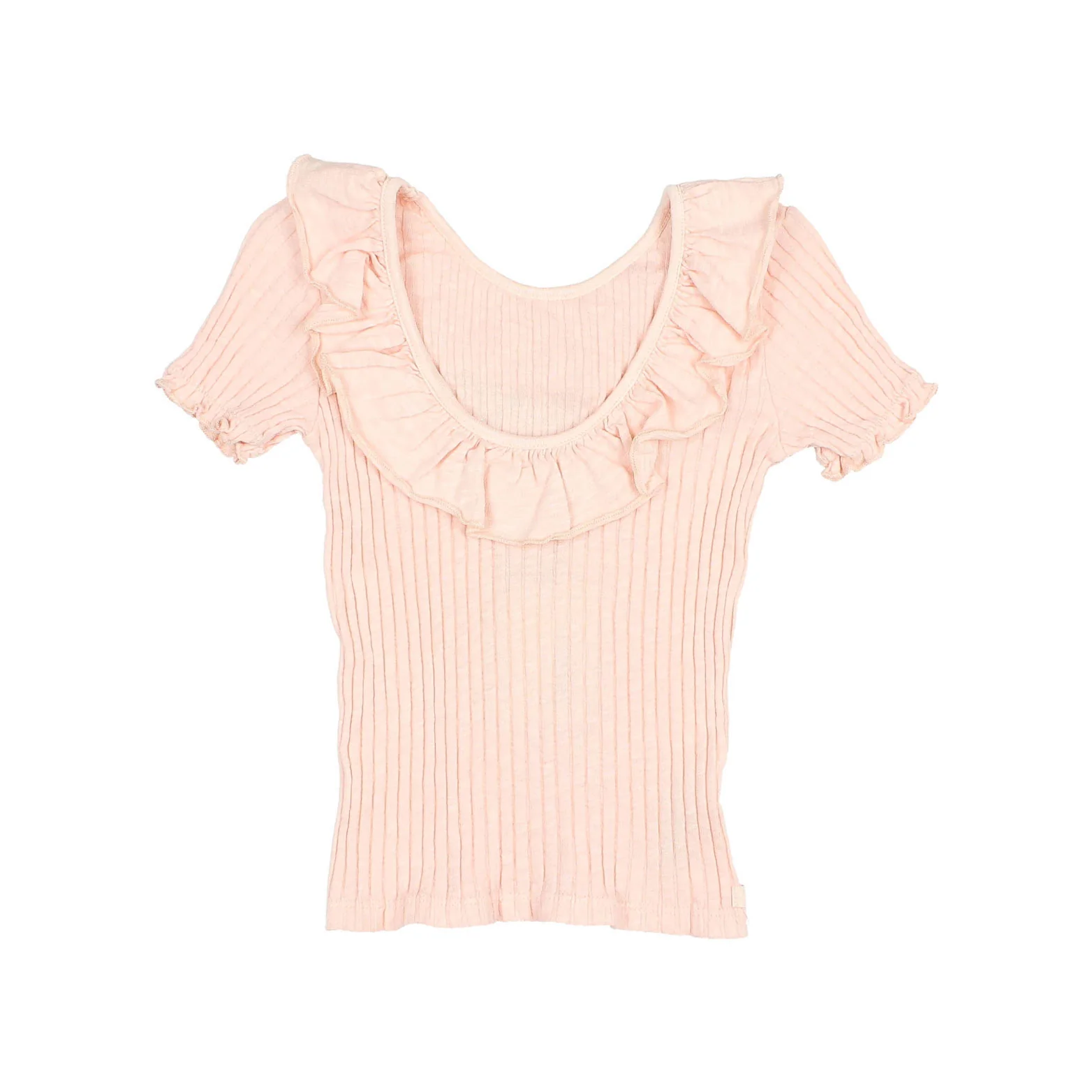 Buho Light Pink Rib Collar T-Shirt - Image 2