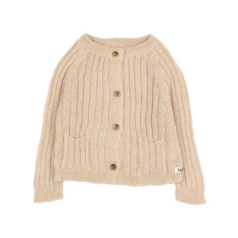 Buho Natural Rib Knit Baby Cardigan