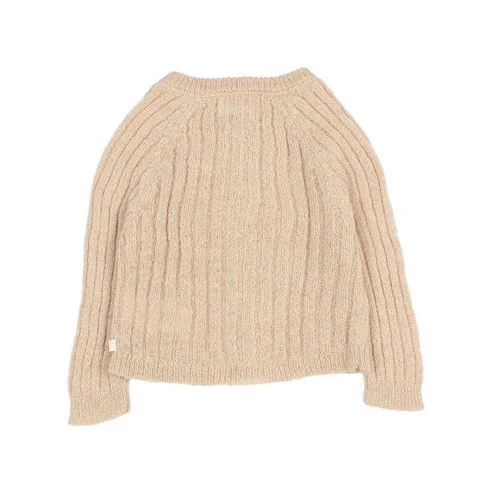 Buho Natural Rib Knit Baby Cardigan - Image 2