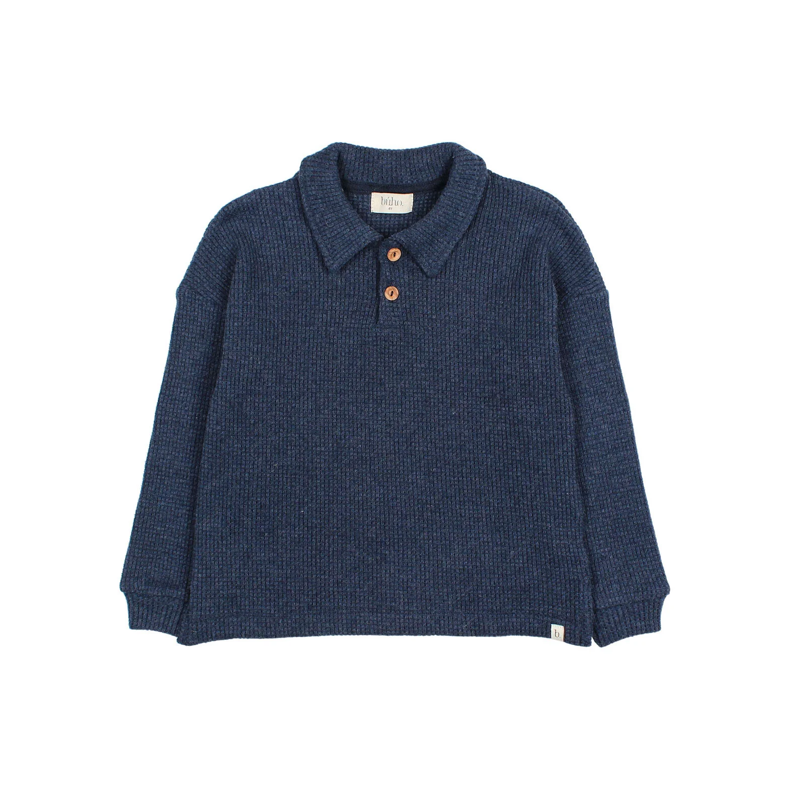 Buho Navy Waffle Polo