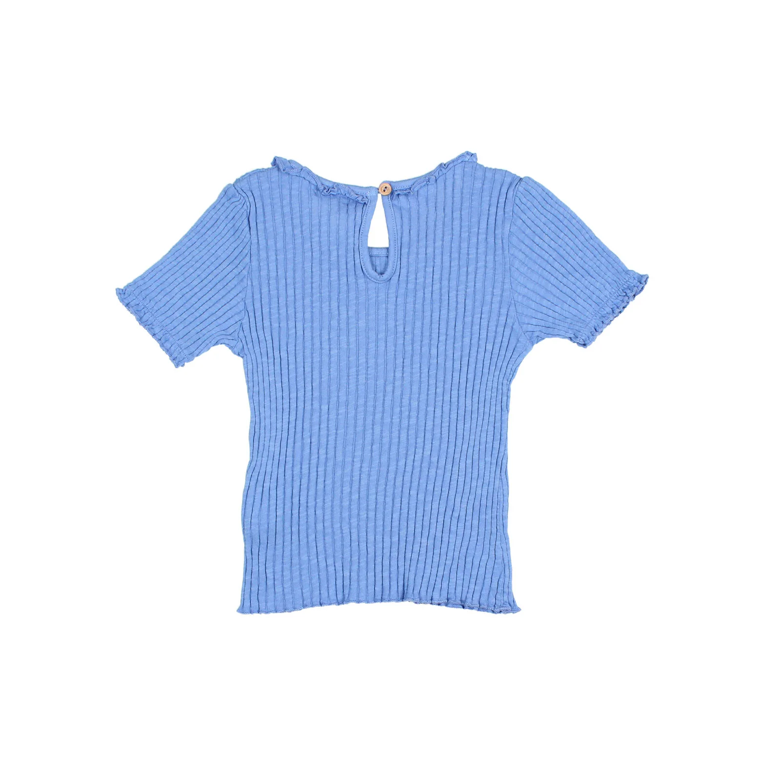 Buho  Ocean Blue Rib Collar T-Shirt - Image 2