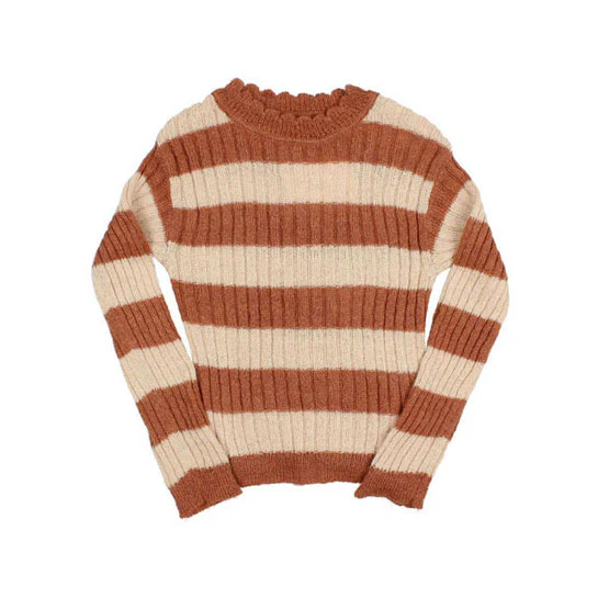 Buho Orange Rib Bands Sweater