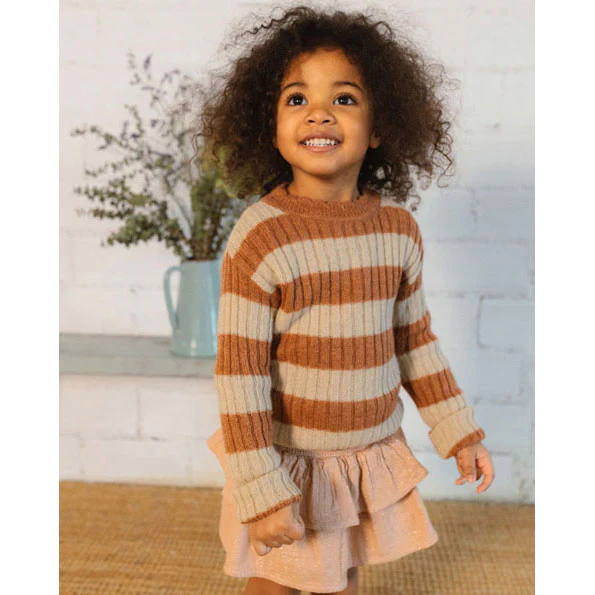 Buho Orange Rib Bands Sweater - Image 2