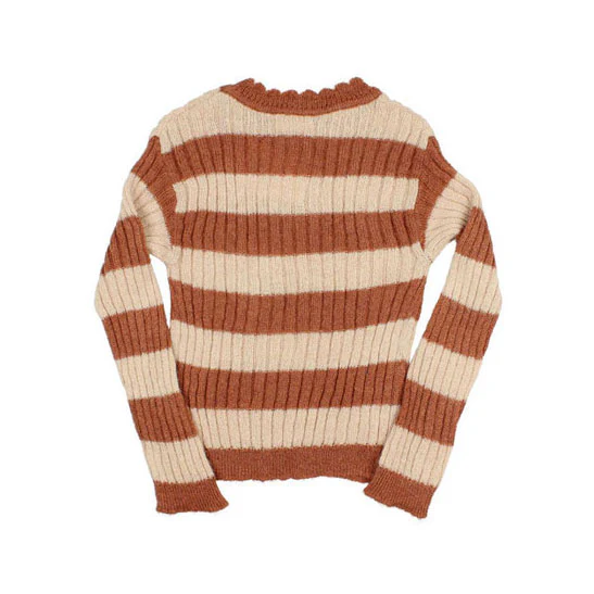 Buho Orange Rib Bands Sweater - Image 3