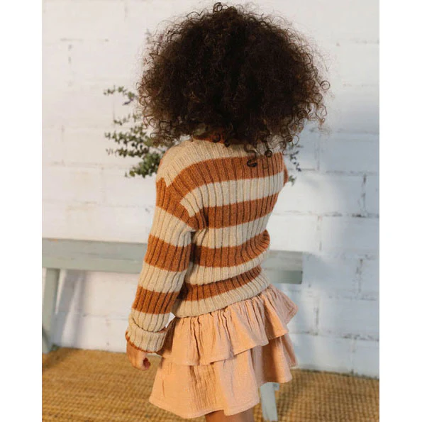 Buho Orange Rib Bands Sweater - Image 4