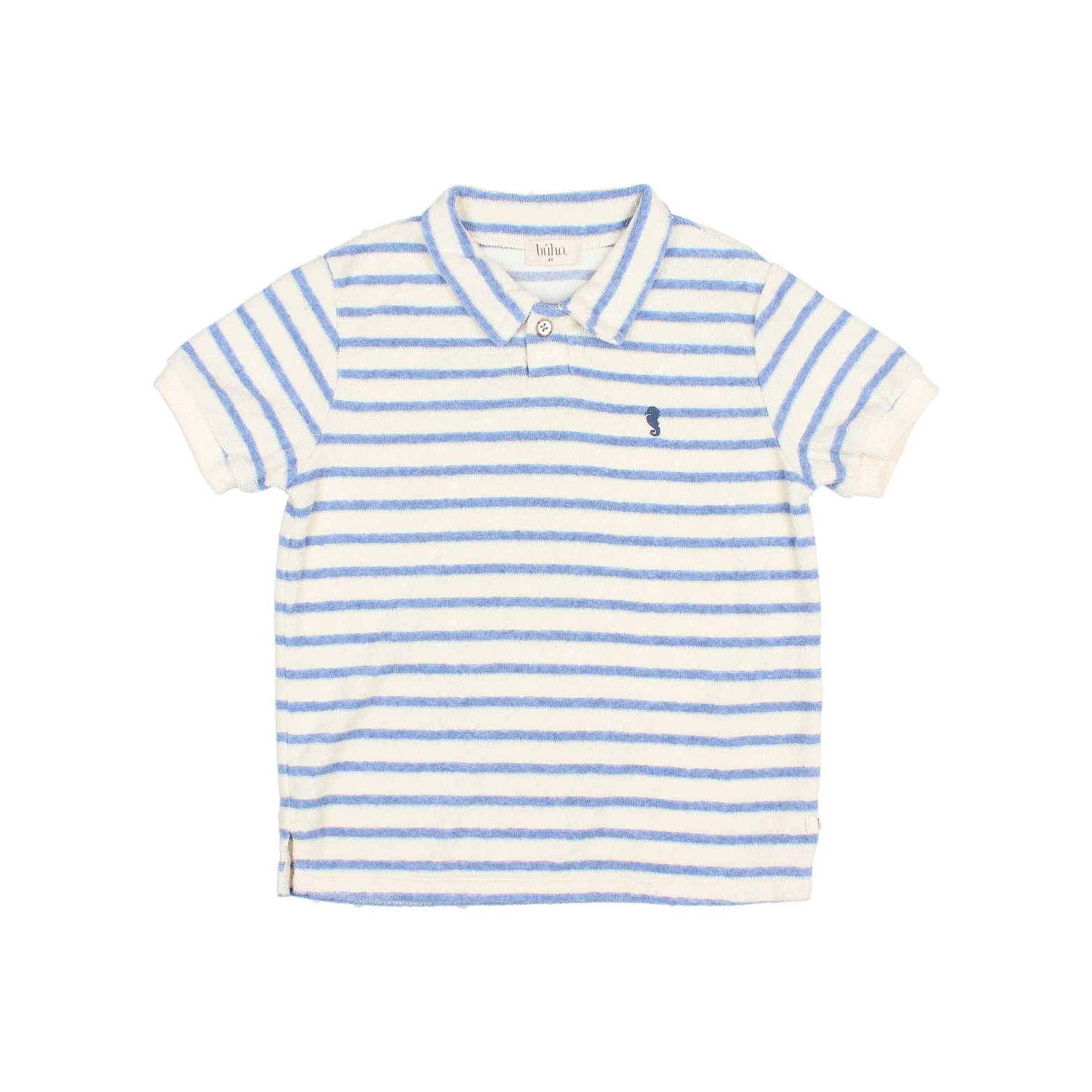 Buho Pacid Blue Terry Stripes Polo