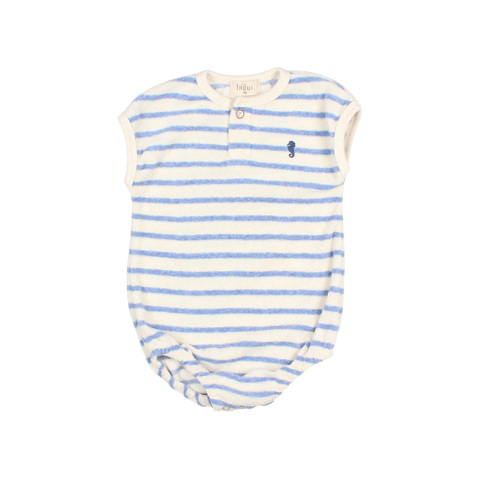 Buho Placid Blue Terry Stripes Romper