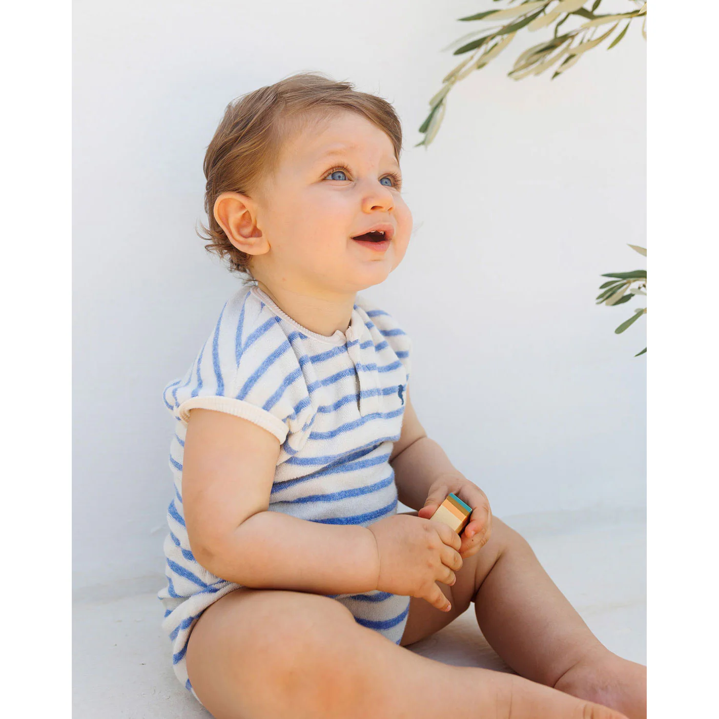 Buho Placid Blue Terry Stripes Romper - Image 4