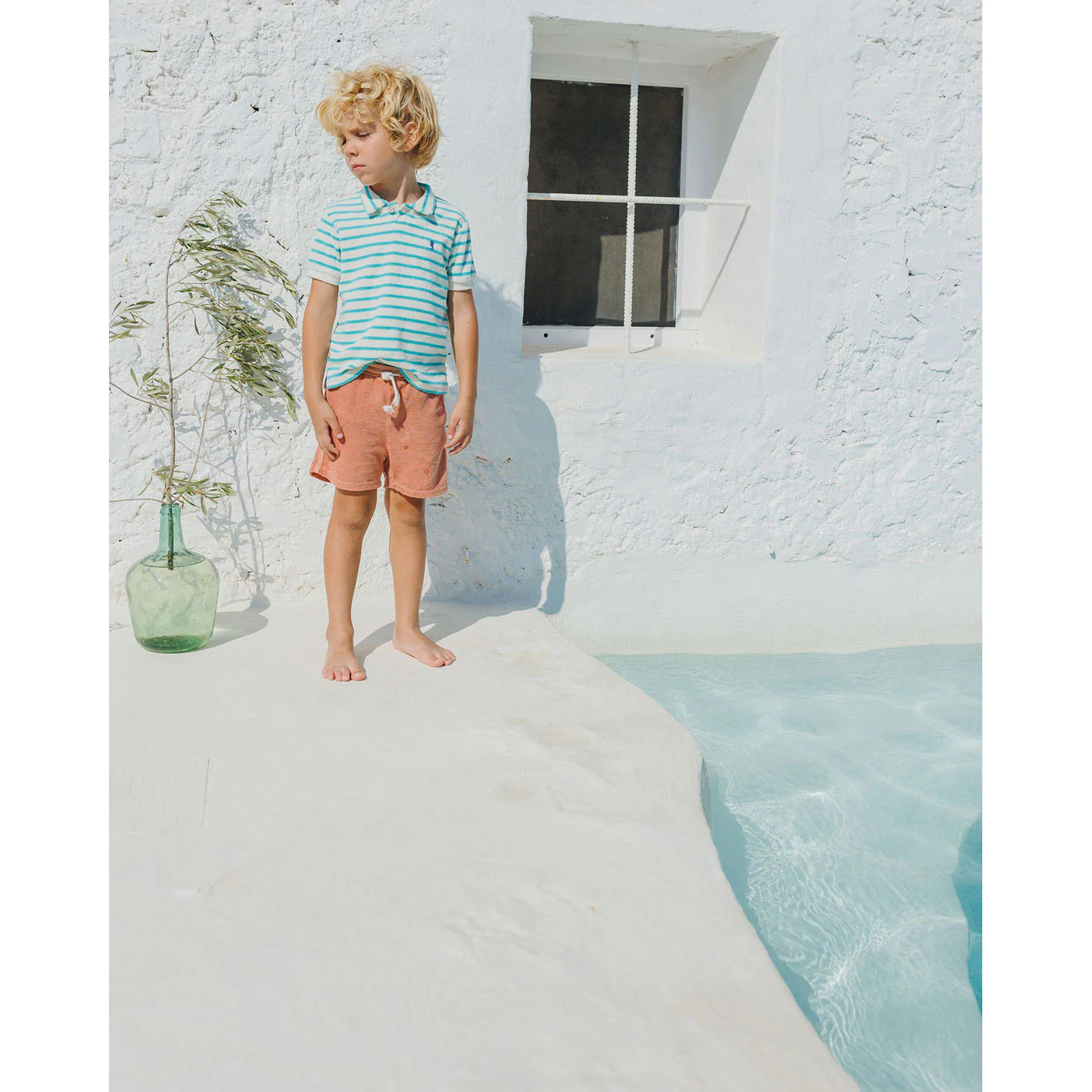 Buho Pool Green Terry Stripes Polo - Image 2