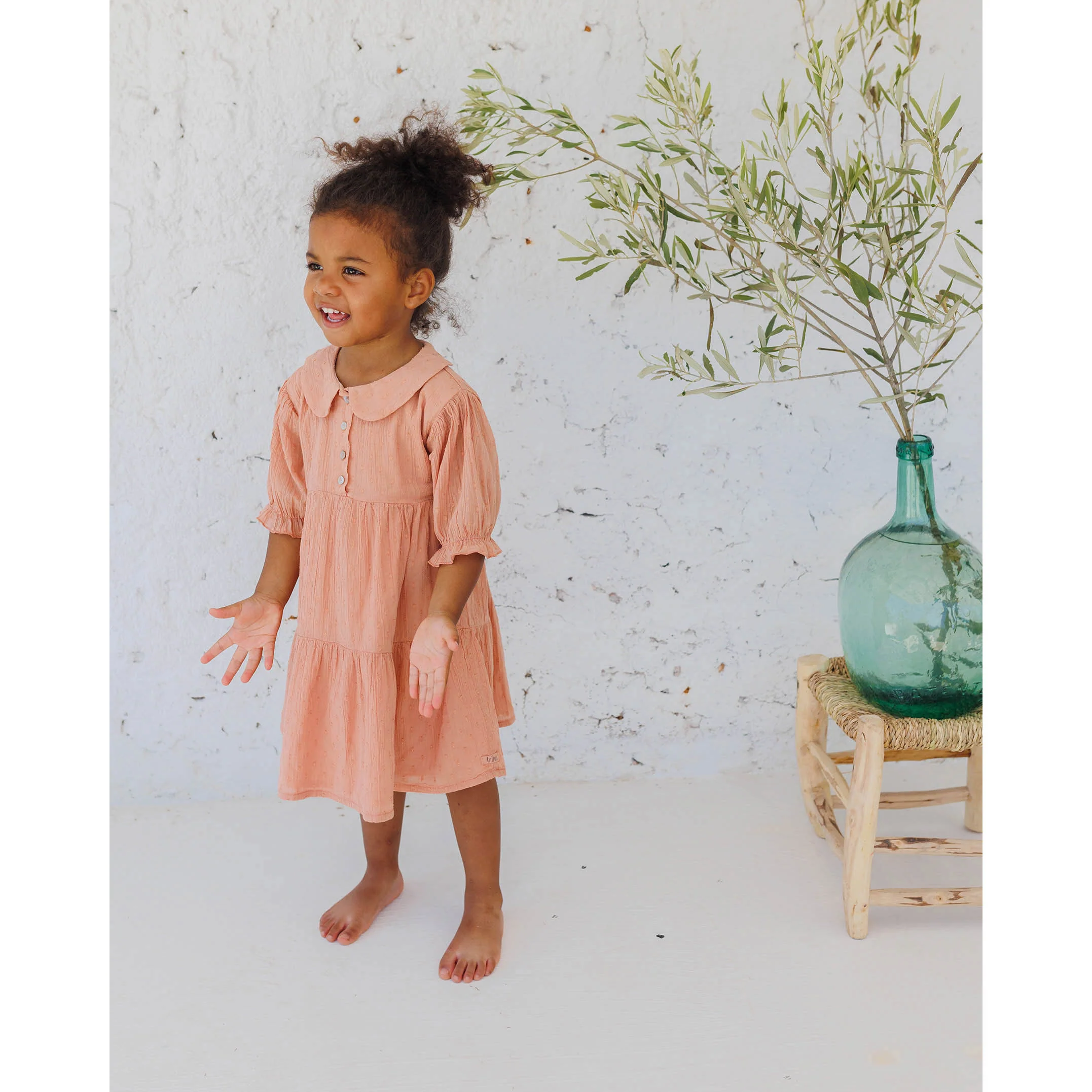 Buho Rose Clay Lurex Plumeti Dress - Image 3