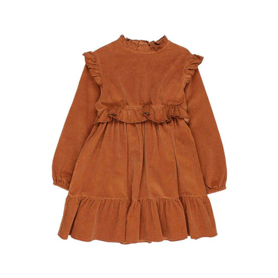 Buho Toffee Soft Velour Dress