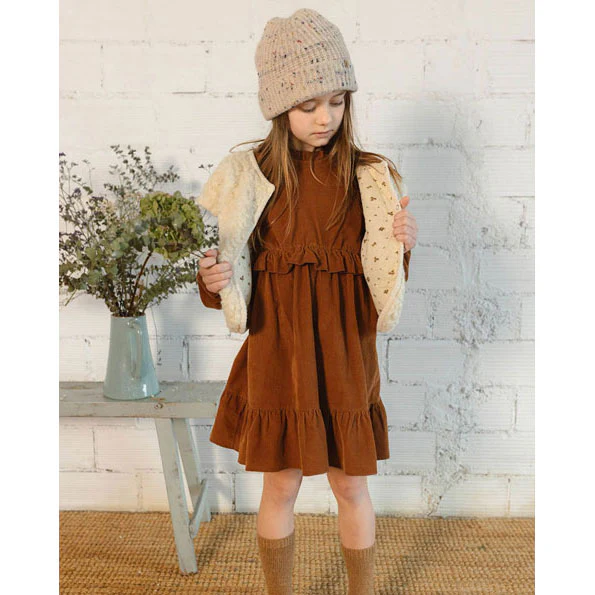 Buho Toffee Soft Velour Dress - Image 2
