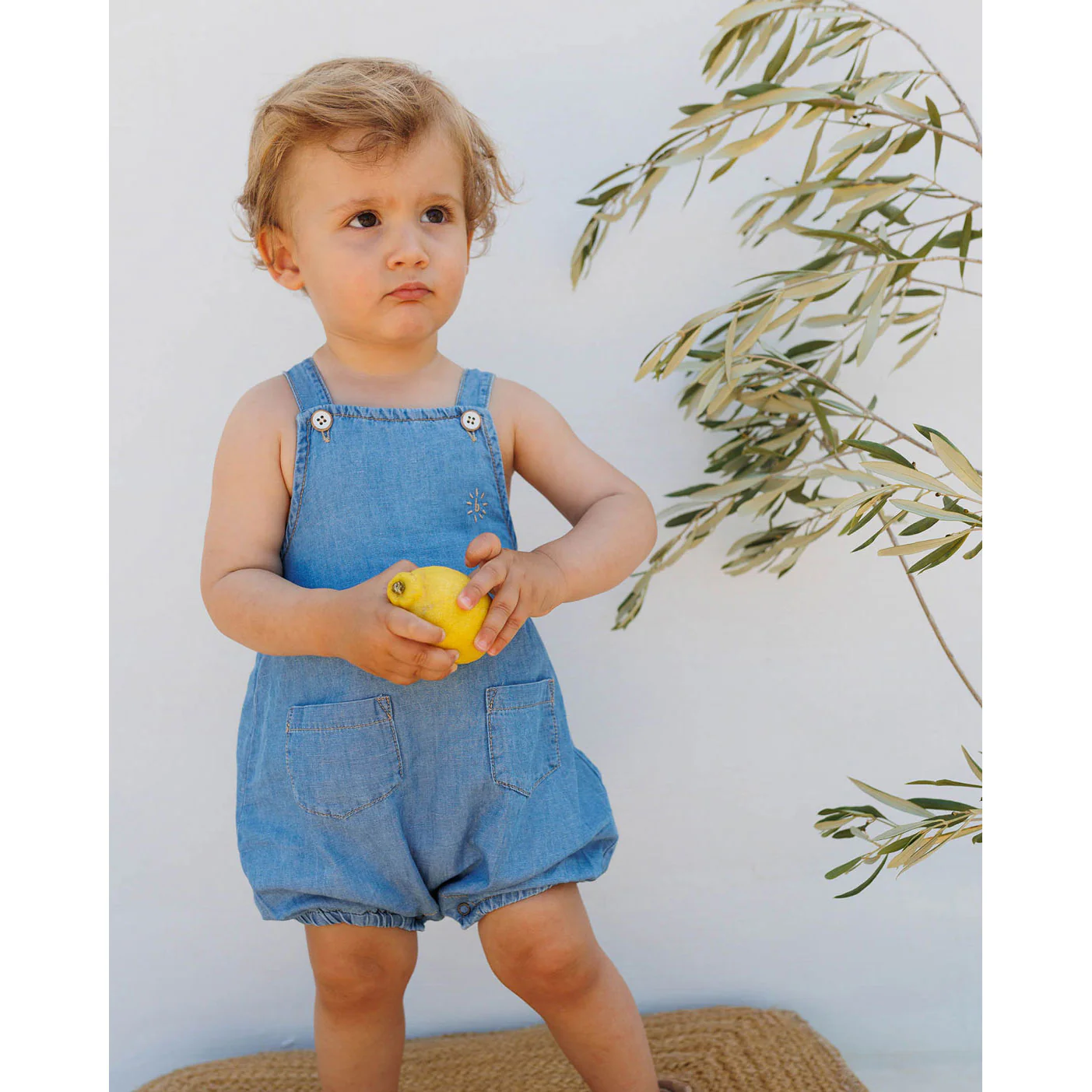 Buho Washed Denim Linen Jumpsuit - Image 2