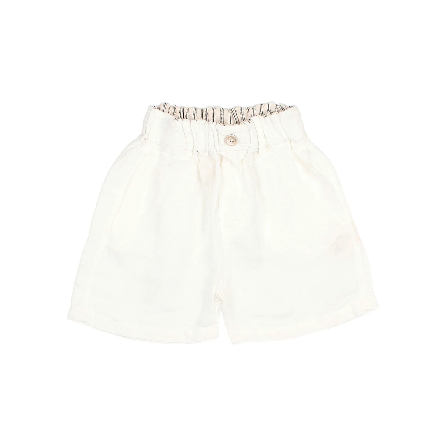 Buho White Linen Bermuda