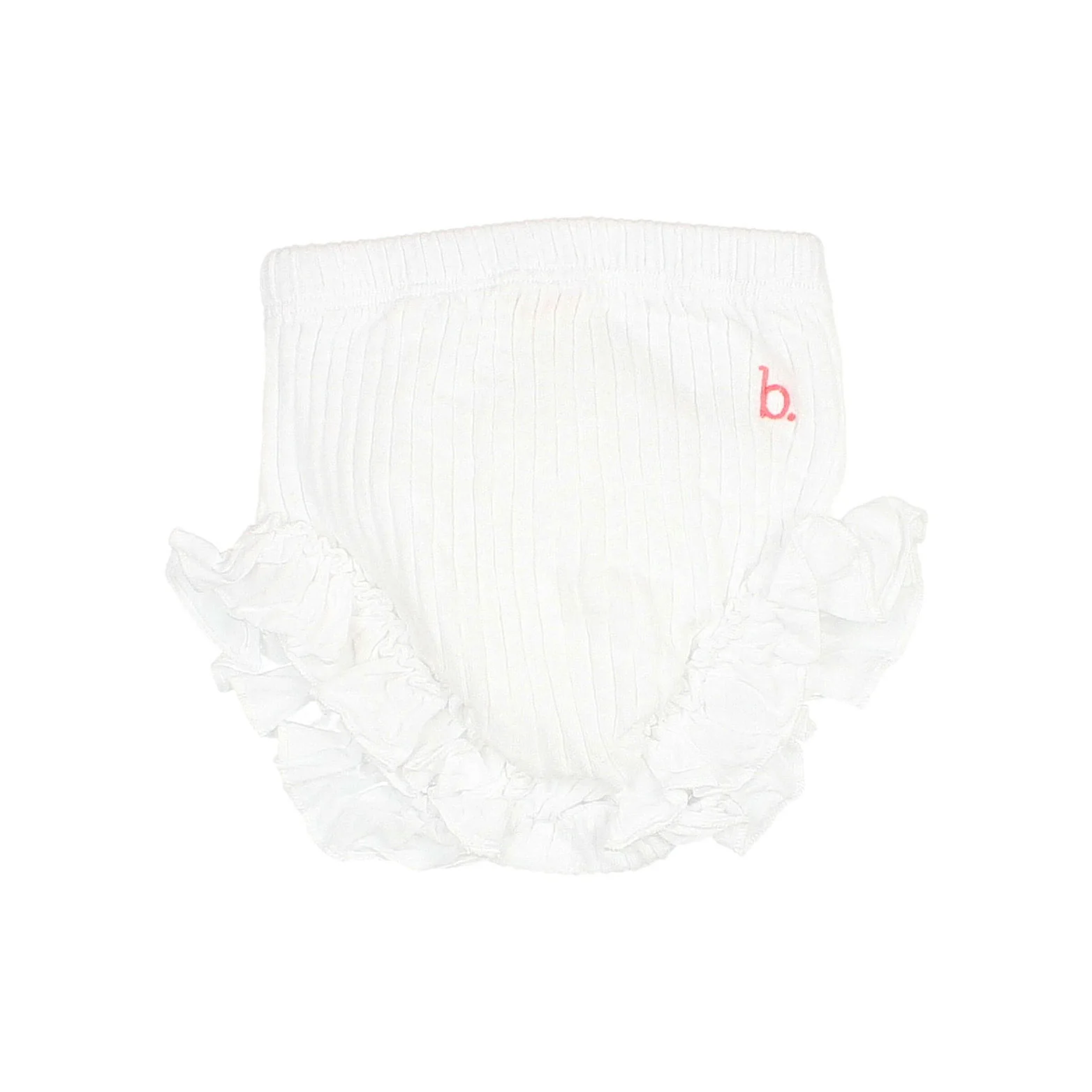 Buho White Rib Ruffle Culotte
