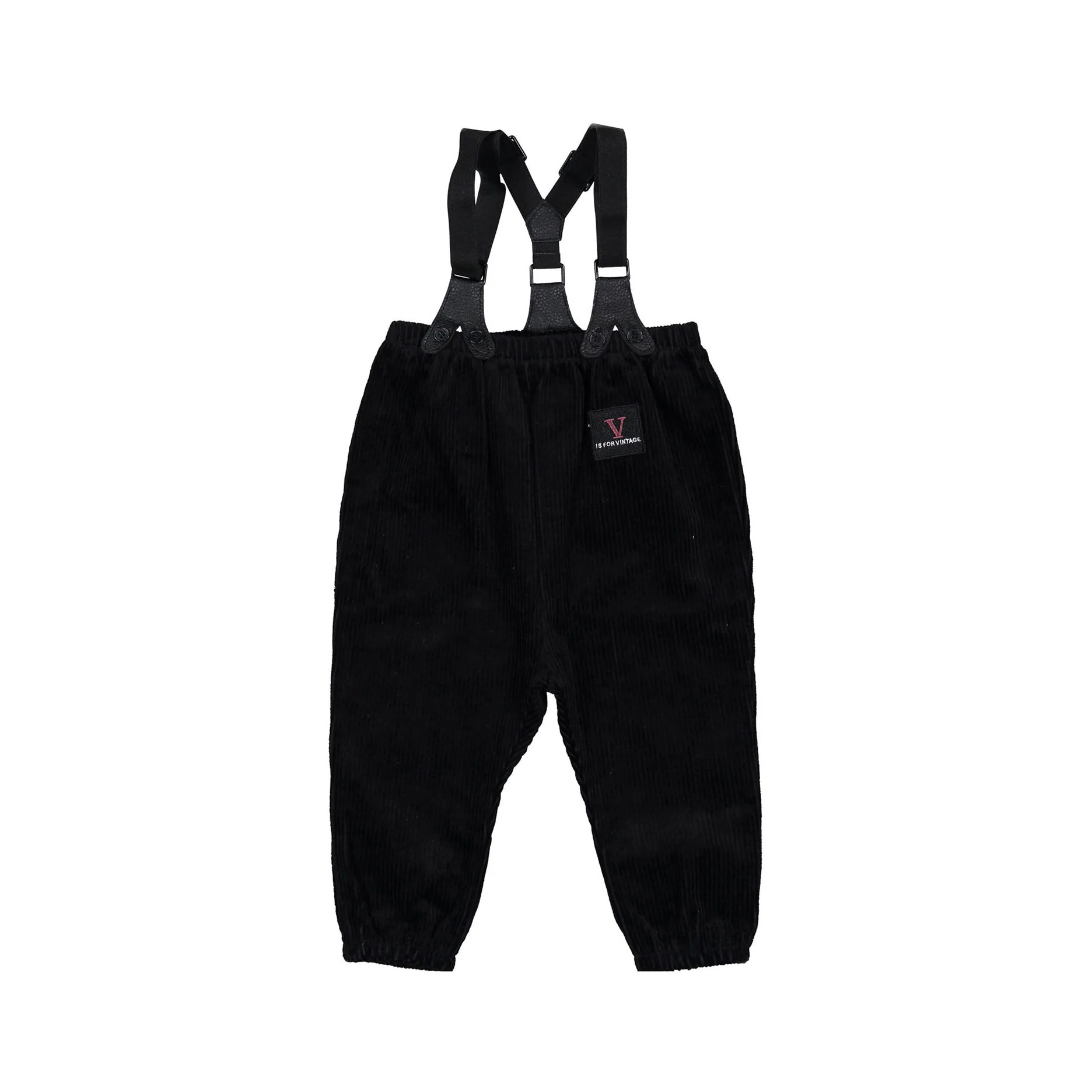 Calla Lili Black Suspenders Romper