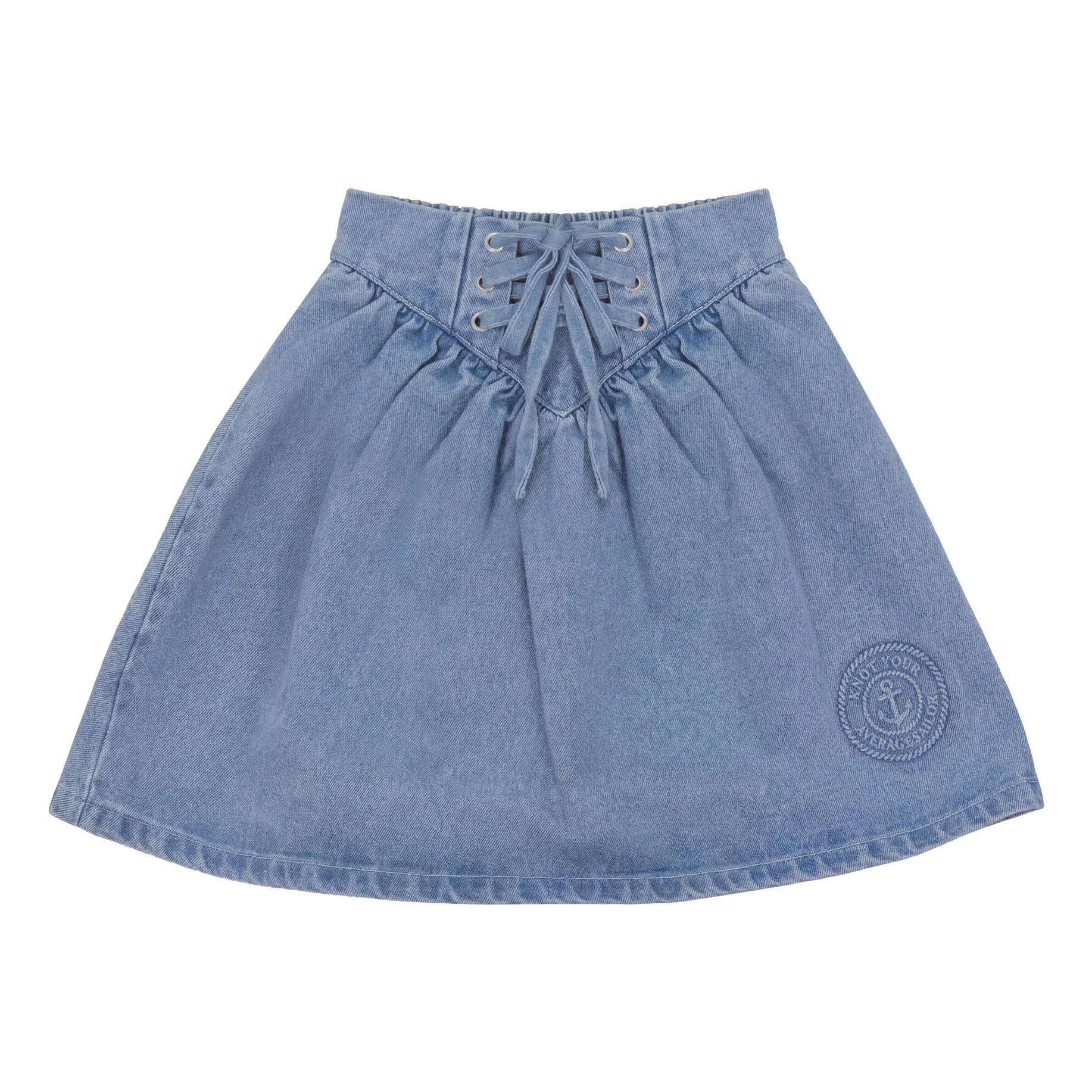 Calla Lili Blue Denim Nautical Skirt
