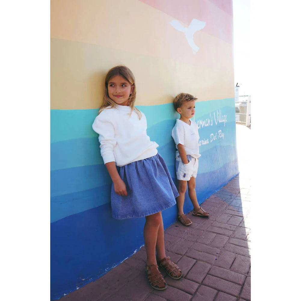 Calla Lili Blue Denim Nautical Skirt - Image 3