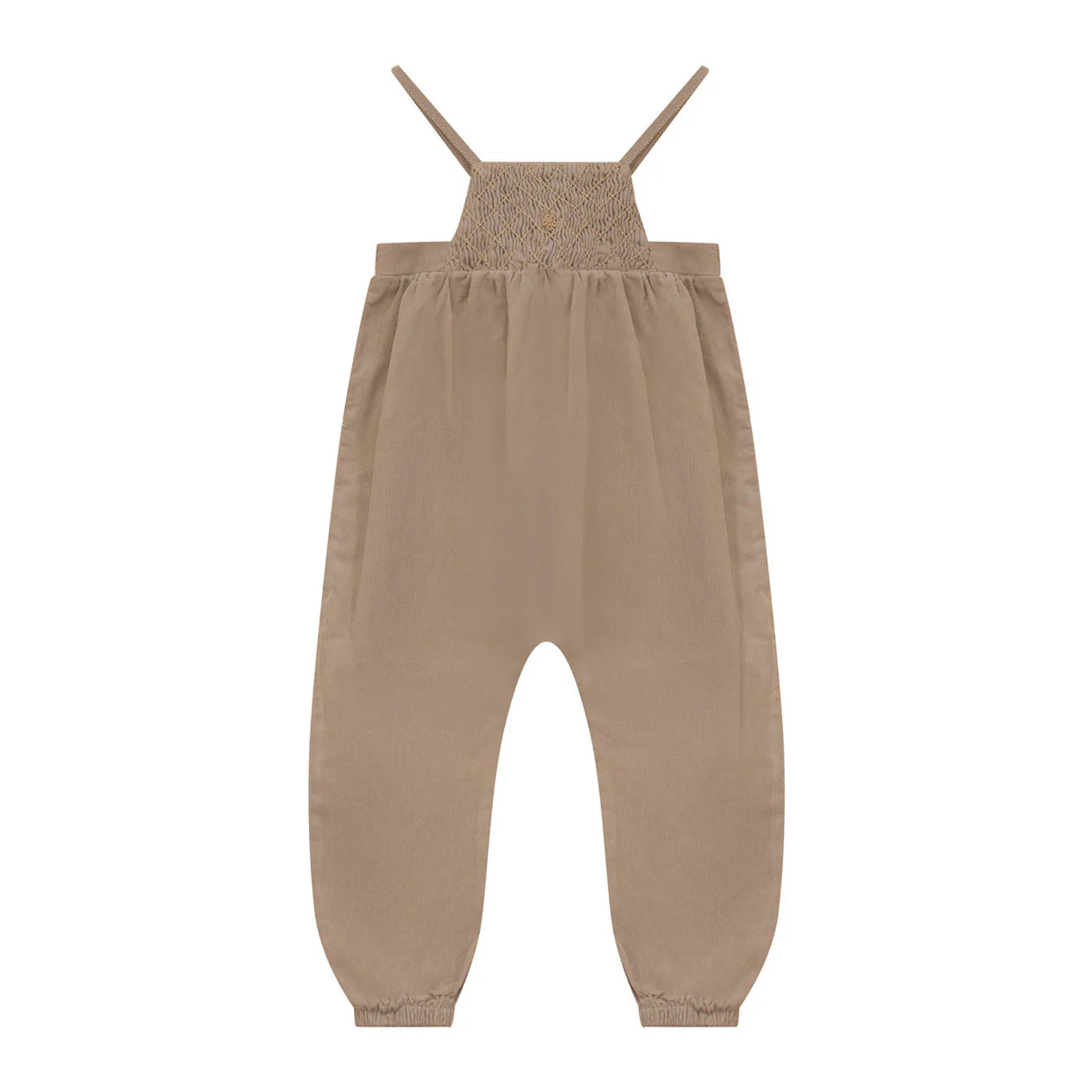 Calla Lili Camel Smocking Romper