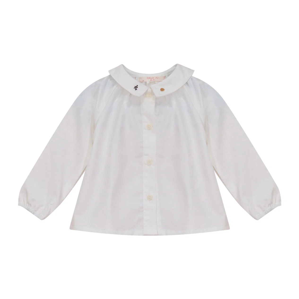 Calla Lili Cream/Brown Embroidery Shirt