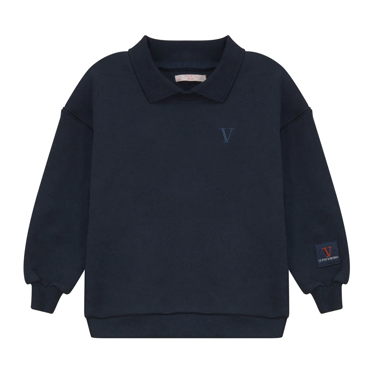 Calla Lili Navy Collar Sweatshirts