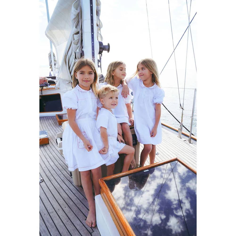 Calla Lili  White/Blue Bermuda Shorts - Image 4