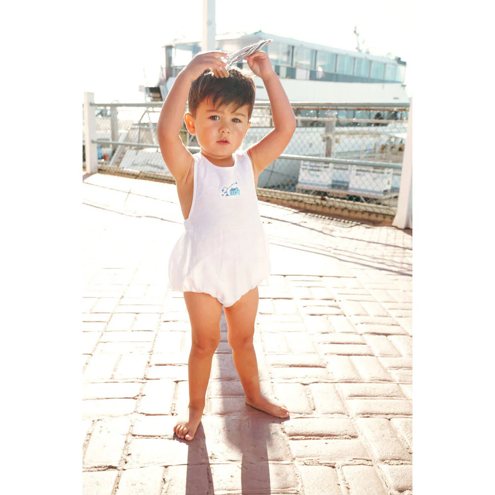 Calla Lili White Linen House Romper - Image 4