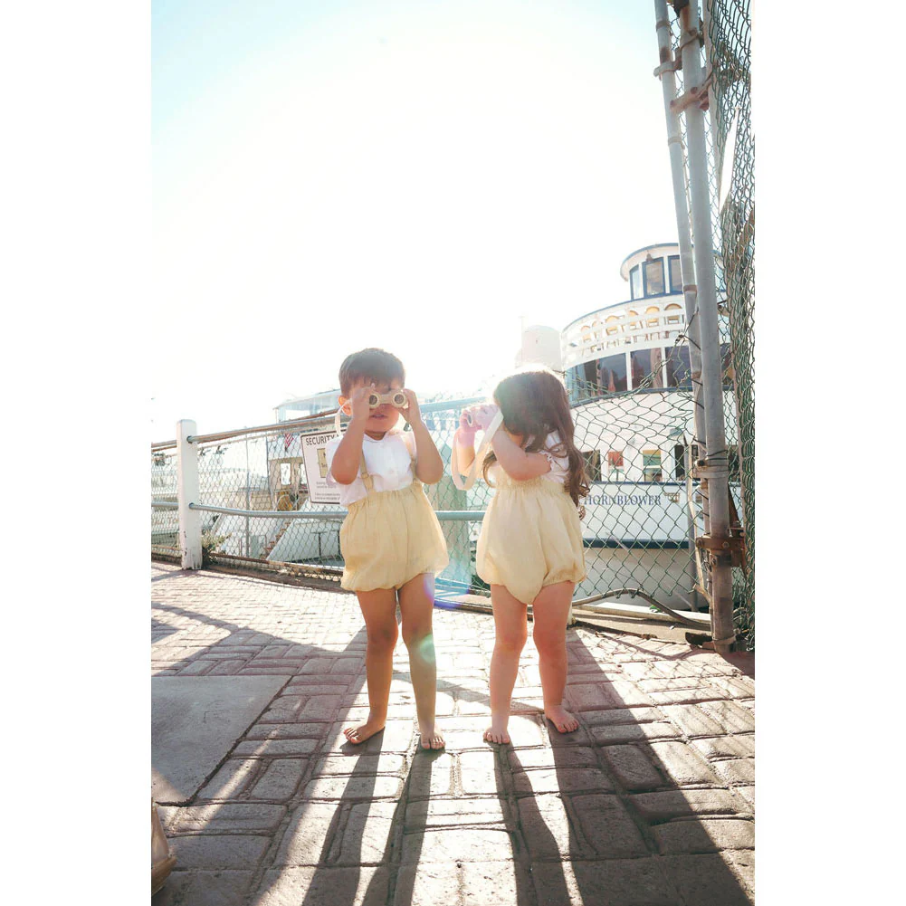 Calla Lili Yellow Linen Romper - Image 4