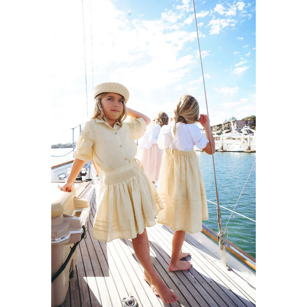 Calla Lili  Yellow Linen Skirt - Image 2