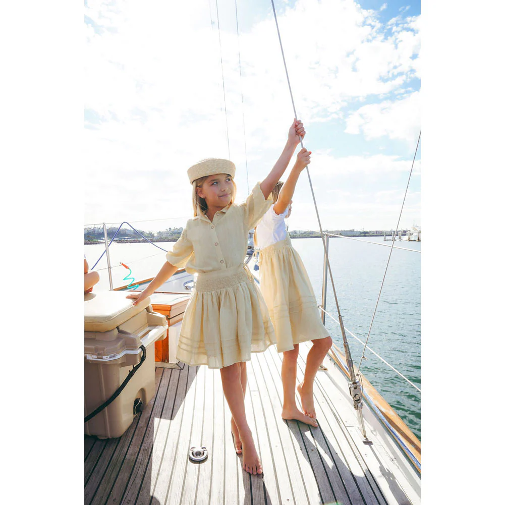Calla Lili  Yellow Linen Skirt - Image 4
