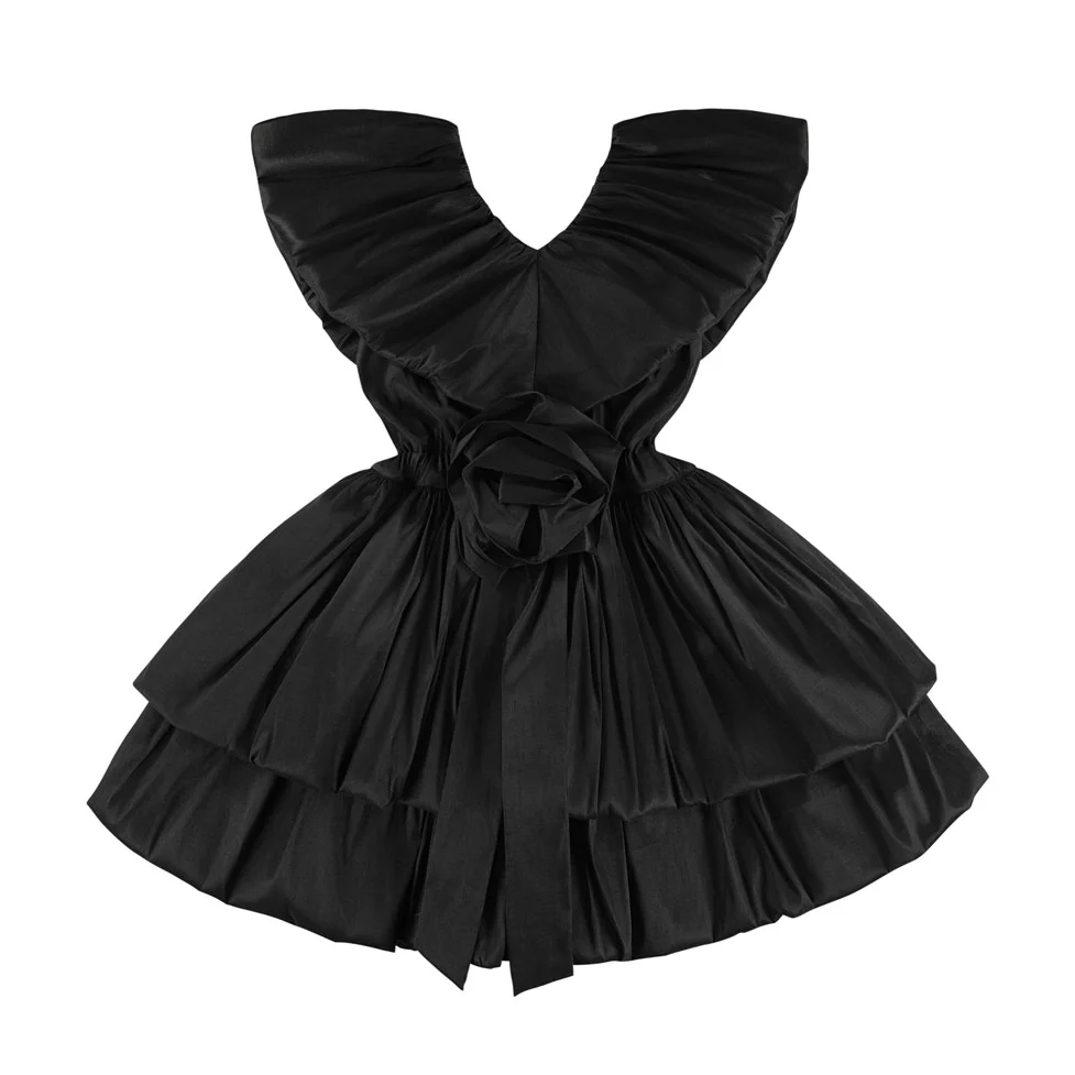 Caroline Bosmans Black Tafta Dress