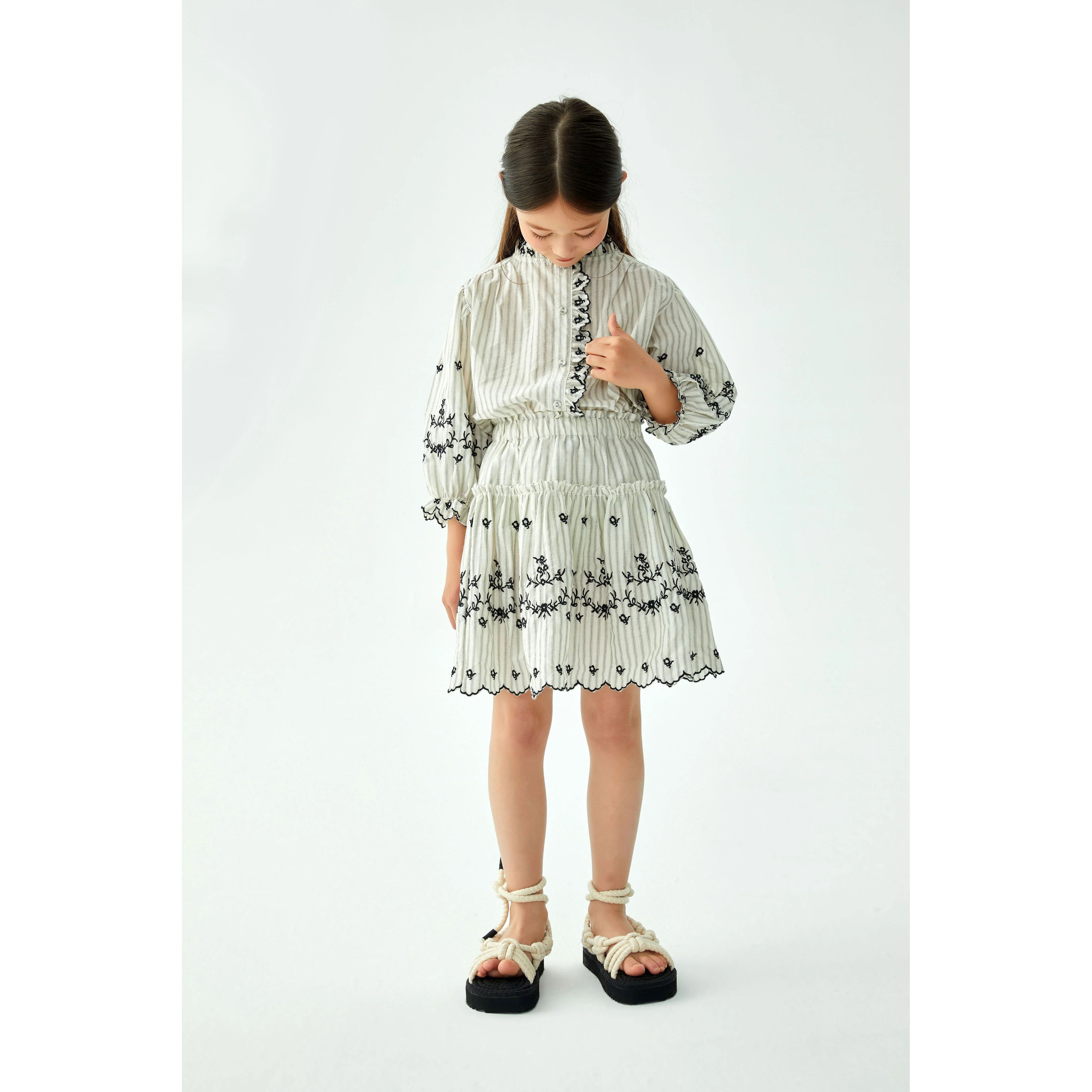 Cera Una Volta Black Stripes Tatiana Skirt - Image 2